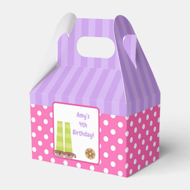 Hunde Slippers Pajamas & Pancakes Geburtstagsparty Geschenkschachtel (Vorderseite)