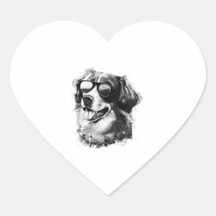 Hunde Sonnenbrille Tier Cool Hunde mit Basset Herz-Aufkleber