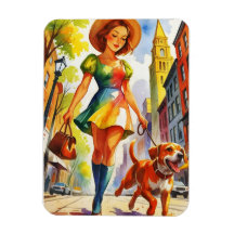 Hunde spazierendes Duo