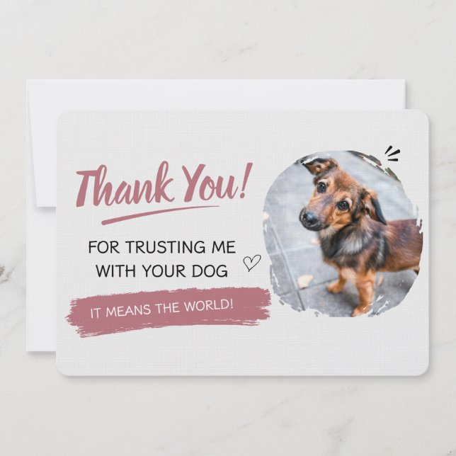 Hunde Spaziergang  Dankeskarte (Vorderseite)