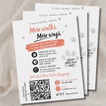 Hunde Spaziergang Haustier Sitz Geschäft Flyer QR