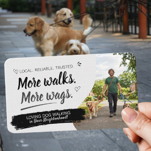 Hunde Spaziergang Haustiersitting mit QR-Code Visi Visitenkarte