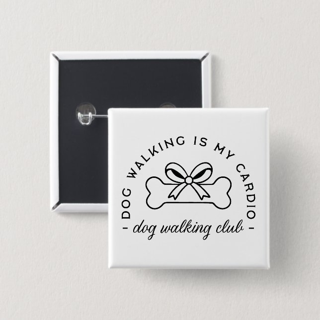 Hunde Spaziergang Mädchen Club Ästhetik Button (Vorne & Hinten)