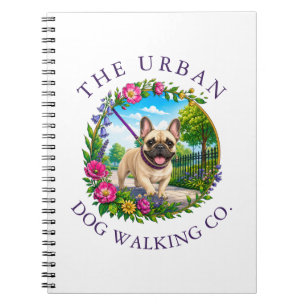 Hunde-Spaziergang-Notizbuch mit Französischer Bull Notizblock