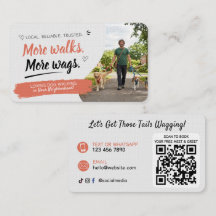 Hunde Spaziergang Pet Sitting mit QR-Code Visitenk