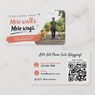Hunde Spaziergang Pet Sitting mit QR-Code Visitenk Visitenkarte