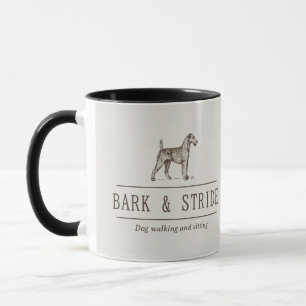 Hunde Spaziergang Sitzende Geschäft Logo Natürlich Tasse