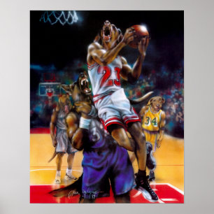 Hunde spielen Basketball Poster
