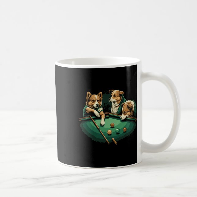 Hunde spielen Billard Billard 8 Ball Kaffeetasse (Rechts)