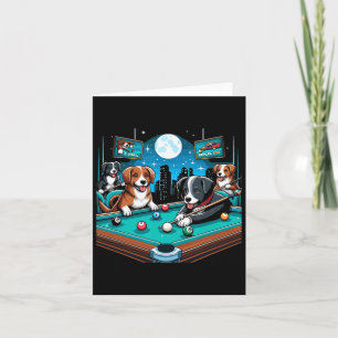 Hunde spielen Billard Billard 8 Ball Karte