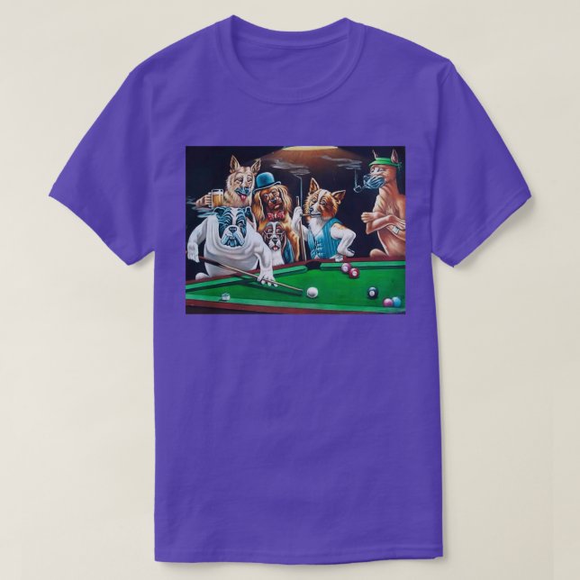 Hunde spielen Billard Classic TShirt (Design vorne)