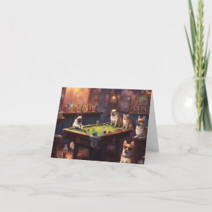 Hunde spielen Billard sie kratzen sich viel Geburt Karte