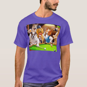 Hunde spielen Billard T-Shirt