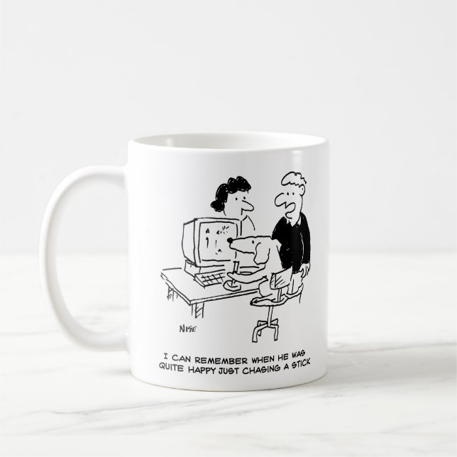 Hunde spielen Computerspiele Kaffeetasse (Links)