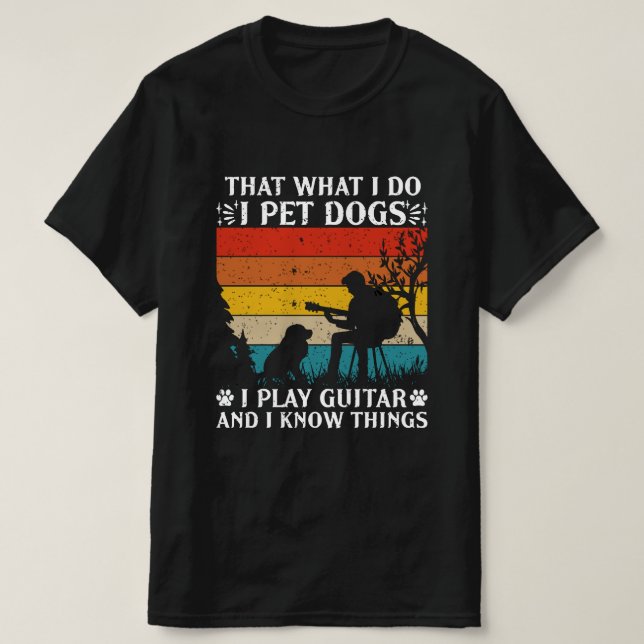 Hunde spielen Gitarren Dinge T - Shirt (Design vorne)