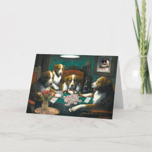 Hunde spielen Mah Jongg Notecard Karte