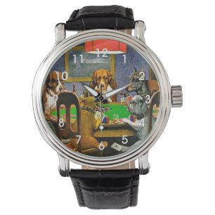 Hunde spielen Poker Armbanduhr