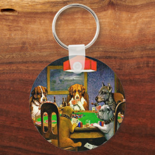 Hunde spielen Poker Schlüsselanhänger