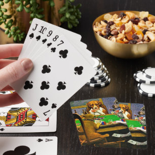 Hunde spielen Poker Spielkarten