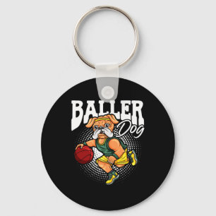 Hunde Sport Sportler Bulldog Muscular Dog Basketba Schlüsselanhänger