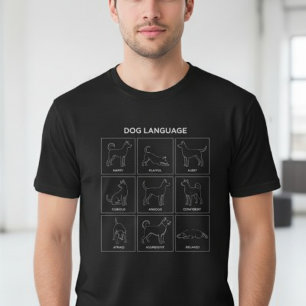 Hunde Sprach Körper Ton Diagramm Minimalistische L T-Shirt