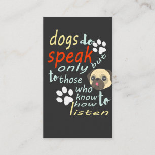 Hunde sprechen, aber nur für diejenigen, die wiss visitenkarte