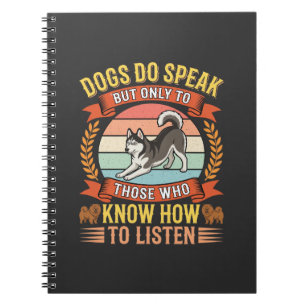 Hunde sprechen Vintage-Hundefreund-Zitat Notizblock