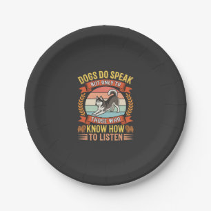 Hunde sprechen Vintage-Hundefreund-Zitat Pappteller