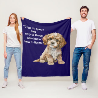 Hunde sprechen, wenn du zuhörst – Pullover-Decke f Fleecedecke