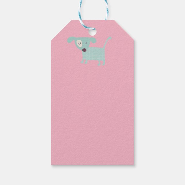 Hunde, Sterne und Blume Geschenkanhänger (Rückseite)