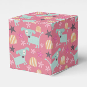 Hunde, Sterne und Blume Geschenkschachtel