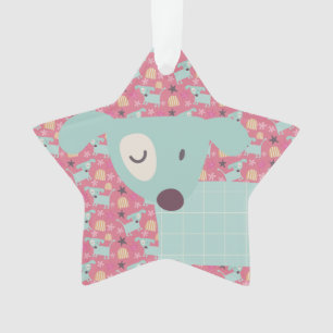 Hunde, Sterne und Blume Ornament