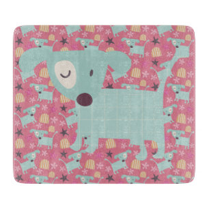 Hunde, Sterne und Blume Schneidebrett