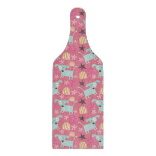 Hunde, Sterne und Blume Schneidebrett