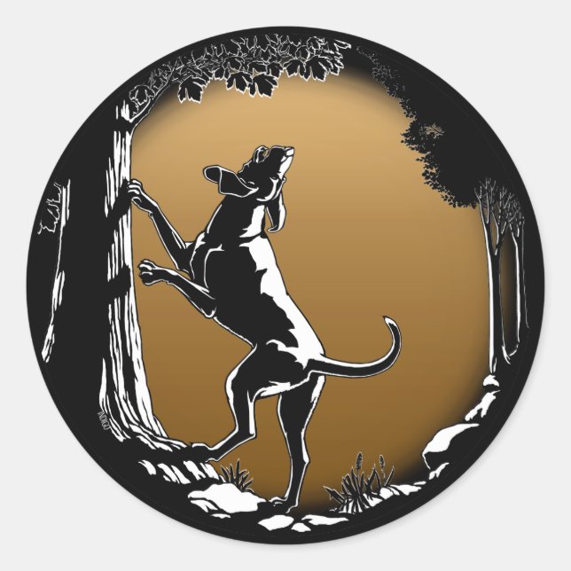 Hunde Sticker Jagd Hunde Kunst Sticker (Vorderseite)