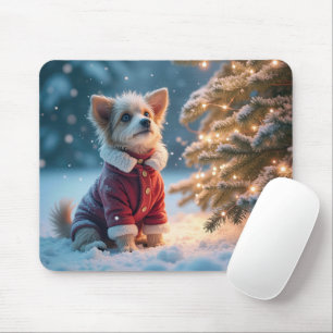Hunde stürzen an twinklerenden Urlaubslechten Mousepad
