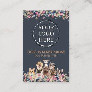 Hunde Süße Blumen Foto Logo Kreis Visitenkarte