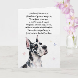 Hunde-Sympathie Great Dane Rasse Spiritualgedicht Karte