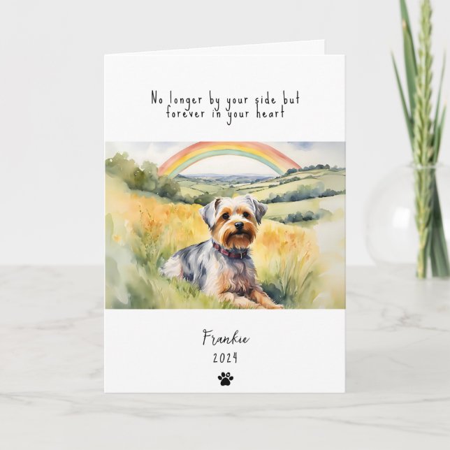 Hunde Sympathy Card, individuelle Name. Pet Loss C Karte (Vorderseite)