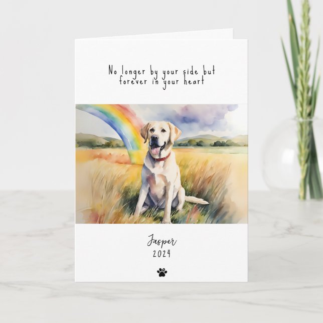 Hunde Sympathy Card, individuelle Name. Pet Loss C Karte (Vorderseite)