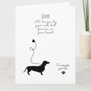 Hunde Sympathy Card, individuelle Name. Pet Loss Karte