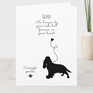 Hunde Sympathy Card, individuelle Name. Pet Loss Karte