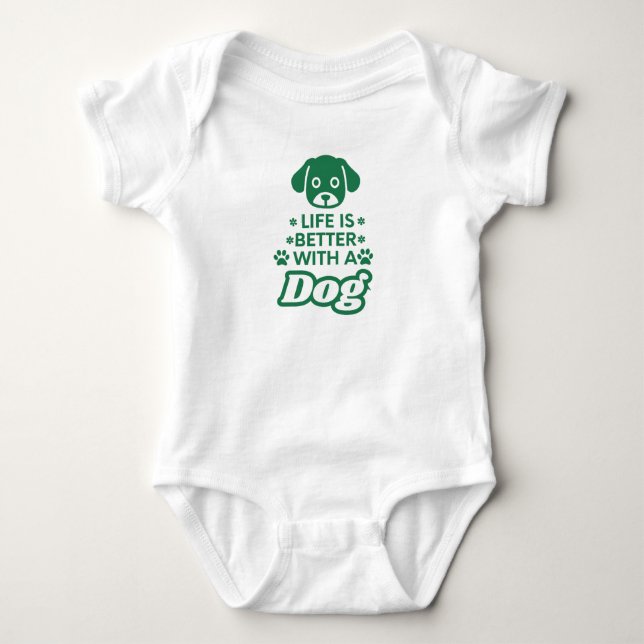 Hunde-T-Shirt Baby Strampler (Vorderseite)