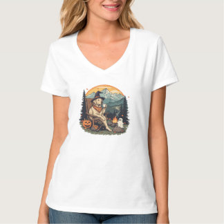 Hunde-T-Shirt - Golden Retriever Halloween Kaffee  T-Shirt