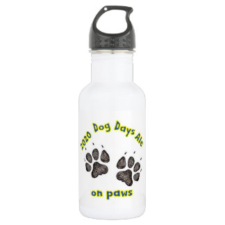 Hunde Tage Ale auf Pfauen weiße Flasche Wasser (18 Edelstahlflasche