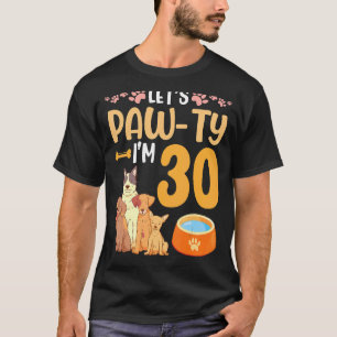 Hunde tanzen zusammen Mein Geburtstag Lass uns Paw T-Shirt