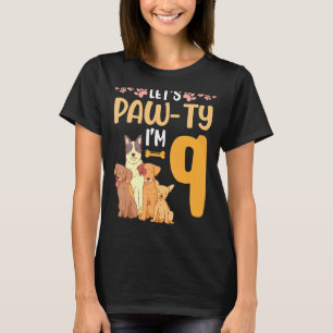 Hunde tanzen zusammen Mein Geburtstag Let's Pawty T-Shirt