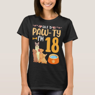 Hunde tanzen zusammen Mein Geburtstag Let's Pawty T-Shirt
