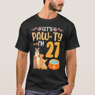Hunde tanzen zusammen Mein Geburtstag Let's Pawty  T-Shirt