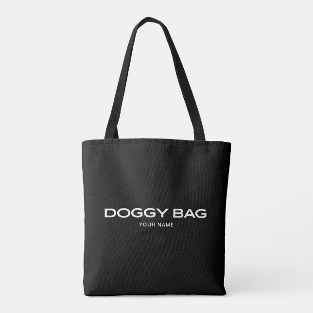 Hunde-Tasche | Tragesack mit Namen Schwarz (Rückseite)